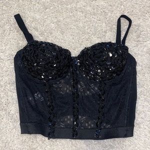 Black Sequin Corset